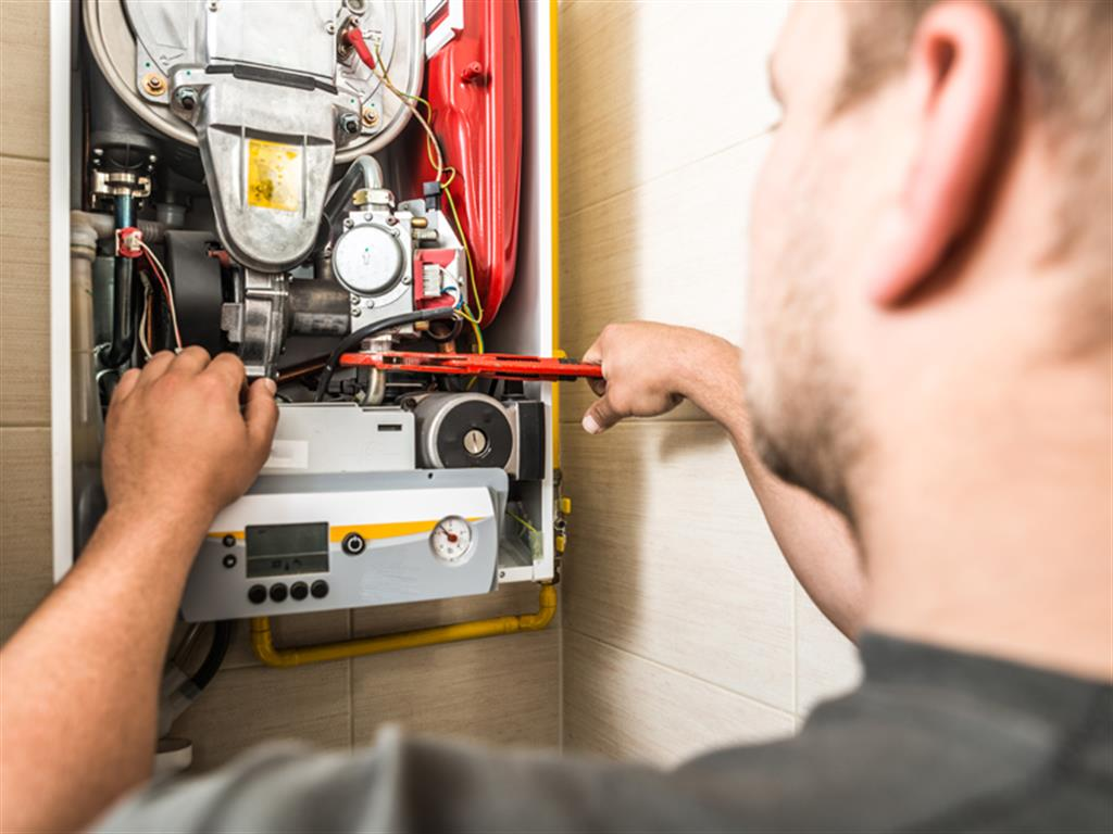 Boiler repair in progress
